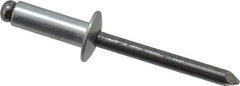 Marson - Button Head Steel Open End Blind Rivet - Steel Mandrel, 0.376" to 1/2" Grip, 1/2" Head Diam, 0.257" to 0.261" Hole Diam, 3/4" Length Under Head, 1/4" Body Diam - Apex Tool & Supply