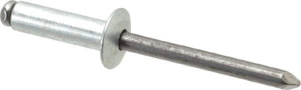 Marson - Button Head Steel Open End Blind Rivet - Steel Mandrel, 0.501" to 5/8" Grip, 1/2" Head Diam, 0.257" to 0.261" Hole Diam, 7/8" Length Under Head, 1/4" Body Diam - Apex Tool & Supply