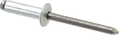 Marson - Button Head Steel Open End Blind Rivet - Steel Mandrel, 0.501" to 5/8" Grip, 1/2" Head Diam, 0.257" to 0.261" Hole Diam, 7/8" Length Under Head, 1/4" Body Diam - Apex Tool & Supply