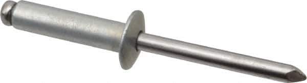 Marson - Button Head Steel Open End Blind Rivet - Steel Mandrel, 0.626" to 3/4" Grip, 1/2" Head Diam, 0.257" to 0.261" Hole Diam, 1" Length Under Head, 1/4" Body Diam - Apex Tool & Supply