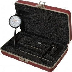 Starrett - 0.2 Inch Range, 0.001 Inch Dial Graduation, Horizontal Dial Test Indicator - 1-11/16 Inch White Dial, 0-100 Dial Reading - Apex Tool & Supply
