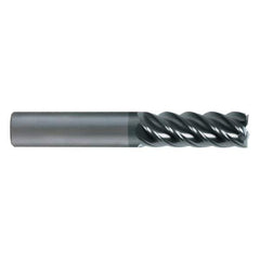 SGS - 12mm, 50mm LOC, 12mm Shank Diam, 100mm OAL, 5 Flute, Solid Carbide Square End Mill - Single End, AlTiN Finish, Spiral Flute, 45° Helix, Centercutting, Right Hand Cut, Right Hand Flute, Series 55ML - Apex Tool & Supply
