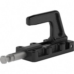 De-Sta-Co - 1,100 Lb Load Capacity, Flanged Base, Carbon Steel, Standard Straight Line Action Clamp - 6 Mounting Holes, 0.26" Mounting Hole Diam, 0.55" Plunger Diam, Straight Handle - Apex Tool & Supply