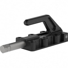De-Sta-Co - 1,650 Lb Load Capacity, Flanged Base, Carbon Steel, Standard Straight Line Action Clamp - 6 Mounting Holes, 0.33" Mounting Hole Diam, 3/4" Plunger Diam, Straight Handle - Apex Tool & Supply