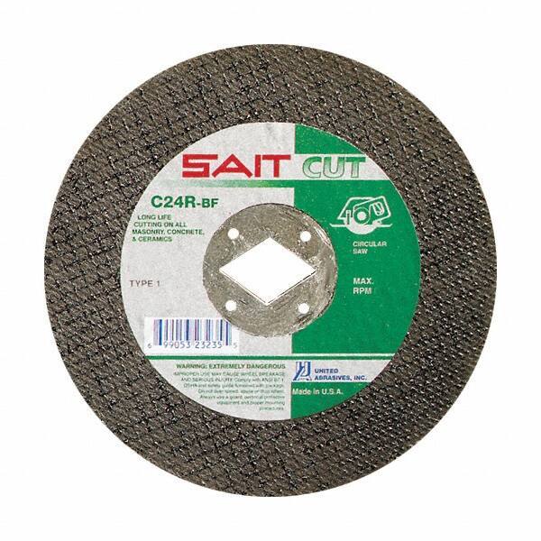 Sait - 6-1/2" 24 Grit Silicon Carbide Cutoff Wheel - 3/32" Thick, 5/8" Arbor, 8,500 Max RPM, Use with Circular Saws - Apex Tool & Supply