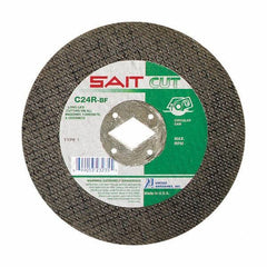 Sait - 6-1/2" 24 Grit Silicon Carbide Cutoff Wheel - 3/32" Thick, 5/8" Arbor, 8,500 Max RPM, Use with Circular Saws - Apex Tool & Supply