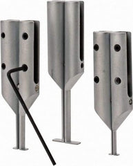 SPI - 6" OAL, Accurate up to 0.001", 0.015 & 0.025" Wide Flange, 0.05, 0.07 & 0.2" Groove Depth, Hard Chrome Steel Caliper Attachment Set - 3 Pieces, 0.4, 5/8 & 1" Bore Depth, For Use with 6" Vernier, Dial & Digital Calipers - Apex Tool & Supply