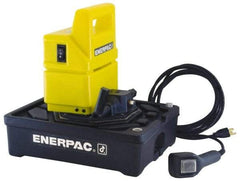 Enerpac - 10,000 psi Electric Hydraulic Pump & Jack - 1 Gal Oil Capacity, 3-Way, 2 Position Valve, Use with Single Acting Cylinders, Advance, Hold & Retract - Apex Tool & Supply