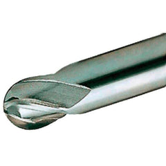 Iscar - 8mm Diam, 9mm LOC, 4 Flute Solid Carbide Ball End Mill - TiAlN Finish, Single End, 59mm OAL, 8mm Shank Diam, Spiral Flute - Apex Tool & Supply