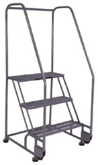 PW Platforms - 3 Step, 60 Inch Overall Height, Grip Strut Tread, Tilt and Roll Safety Ladder - 350 Lb. Load Capacity, 30 Inch Platform Height, 28 Inch Base Width x 30 Inch Base Depth - Apex Tool & Supply