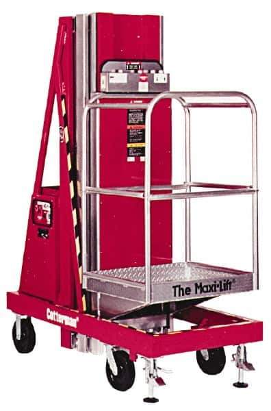 Cotterman - 400 Lb Capacity, 210" Lift Height, Portable Battery Operated Elevating Maintenance Lift - 77-1/2" Lowered Height, 30" Overall Width - Apex Tool & Supply