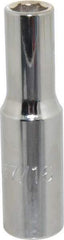 Proto - 7/16", 1/2" Drive, Deep Hand Socket - 6 Points, 3-1/4" OAL, Chrome Finish - Apex Tool & Supply