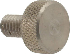Morton Machine Works - M5x0.80 Knurled Shoulderless Grade 303 Stainless Steel Thumb Screw - 14mm OAL, 11.5mm Head Diam x 5mm Head Height - Apex Tool & Supply
