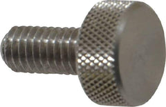 Morton Machine Works - M6x1.00 Knurled Shoulderless Grade 303 Stainless Steel Thumb Screw - 19mm OAL, 13mm Head Diam x 6mm Head Height - Apex Tool & Supply