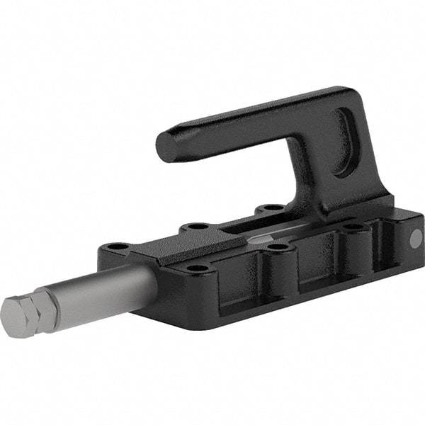 De-Sta-Co - 3,960 Lb Load Capacity, Flanged Base, Carbon Steel, Standard Straight Line Action Clamp - 6 Mounting Holes, 0.41" Mounting Hole Diam, 0.87" Plunger Diam, Straight Handle - Apex Tool & Supply
