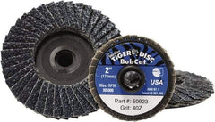Camel Grinding Wheels - 80 Grit, 7" Disc Diam, 5/8-11 Center Hole, Type 27 Aluminum Oxide Flap Disc - 8,600 Max RPM, Polyester Backing, Arbor Attaching System, Coated - Apex Tool & Supply