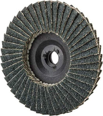 Garryson - 60 Grit, 3" Disc Diam, Type 27 Zirconia Alumina Flap Disc - 20,000 Max RPM, Nylon Backing, Quick Change Type S Attaching System, Coated - Apex Tool & Supply