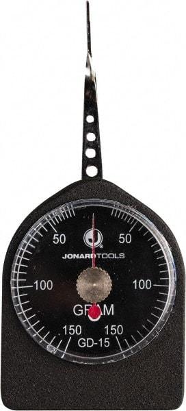 Jonard Tools - 0.33 Lb. Capacity, Mechanical Tension and Compression Force Gage - 5 gf Resolution, Aluminum Housing - Apex Tool & Supply