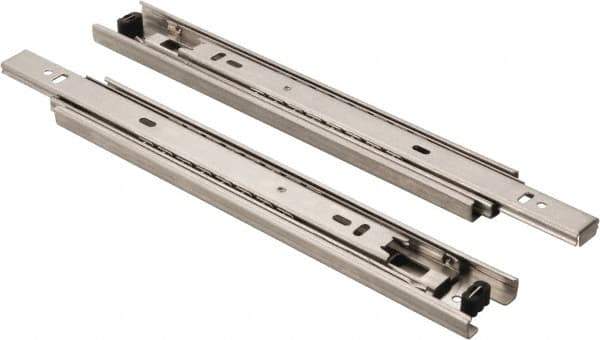Sugatsune - 9-27/32" Slide Length, 9-9/16" Travel Length, Stainless Steel Ball Bearing Slide - 92 Lb Capacity at Full Extension - Apex Tool & Supply