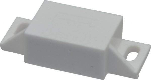 Sugatsune - 1-31/32" Long x 53/64" Wide x 1/2" High, Polyacetal, Neodymium & 316 Stainless Sealed Neodymium Magnet Catch - White Finish, 9.9 Magnetic Force, 15/16" Long Strike, 19/32" Wide Strike - Apex Tool & Supply