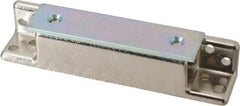 Sugatsune - 4-9/64" Long x 3/4" Wide x 27/32" High, Zinc Alloy Heavy Duty Magnetic Catch - Nickel Coated, 33 Magnetic Force, 2-61/64" Long Strike, 3/4" Wide Strike - Apex Tool & Supply