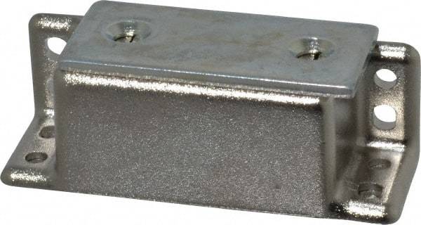 Sugatsune - 2-13/32" Long x 3/4" Wide x 3/4" High, Zinc Alloy Heavy Duty Magnetic Catch - Nickel Coated, 24.2 Magnetic Force, 1-11/16" Long Strike, 3/4" Wide Strike - Apex Tool & Supply