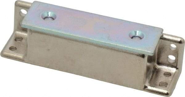 Sugatsune - 3-5/32" Long x 3/4" Wide x 3/4" High, Zinc Alloy Heavy Duty Magnetic Catch - Nickel Coated, 30.8 Magnetic Force, 2-3/8" Long Strike, 3/4" Wide Strike - Apex Tool & Supply