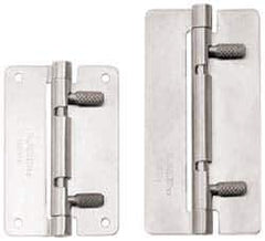 Sugatsune - 3-15/16" Long x 1-31/32" Wide x 1/16" Thick, Quick Release Hinge - Stainless Steel, Polished Finish - Apex Tool & Supply