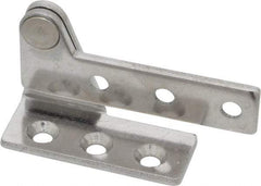 Sugatsune - 2-9/16" Long x 1-1/8" Wide x 1/8" Thick, Satin Finish Stainless Steel, Right Hand Overlay Pivot Hinge - 5/16" Pin Diam - Apex Tool & Supply