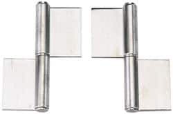 Sugatsune - 6" Long x 2-5/32" Wide x 15/32" Thick, Flag Hinge - Stainless Steel, Satin Finish - Apex Tool & Supply