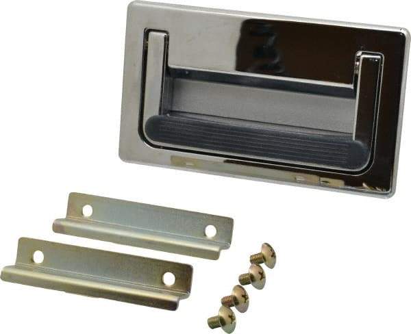 Sugatsune - 5.5" Overall Width x 3.1563" Overall Height, 0.6875" Recess Depth, Recessed Pull - 2.9531" Recess Height, 5.3281" Recess Width, 4.9219" Center to Center, M5 Thread - Apex Tool & Supply