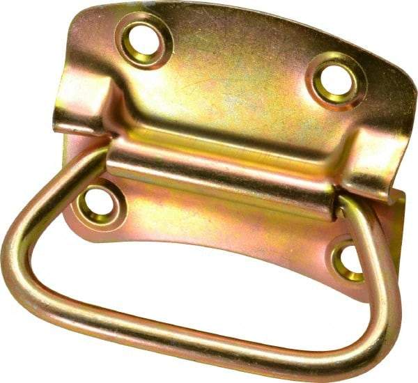 Value Collection - 3.62" Wide Plate x 2-47/50" High Plate, 3.62" Bail ID, Military Spec Chest Handle - 4-1/4" Wide x 3-3/4" High, Zinc Finish, 4 Holes - Apex Tool & Supply