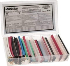 Thomas & Betts - 86 Piece, Multicolor, Heat Shrink Electrical Tubing Kit - 2:1 Shrink Ratio, Flame Retardant, Polyolefin - Apex Tool & Supply