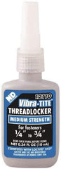 Vibra-Tite - 10 mL Bottle, Blue, Medium Strength Liquid Threadlocker - Series 121, 24 hr Full Cure Time, Hand Tool Removal - Apex Tool & Supply