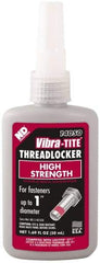 Vibra-Tite - 50 mL Bottle, Red, High Strength Liquid Threadlocker - Series 140, 24 hr Full Cure Time, Hand Tool, Heat Removal - Apex Tool & Supply