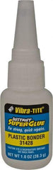 Vibra-Tite - 1 oz Bottle Clear Instant Adhesive - 20 sec Fixture Time, Bonds to Plastic - Apex Tool & Supply