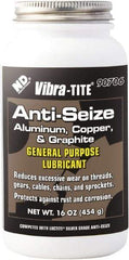 Vibra-Tite - 16 oz Can Anti-Seize Anti-Seize Lubricant - Aluminum/Copper/Graphite, -65 to 1,600°F, Silver Colored, Water Resistant - Apex Tool & Supply