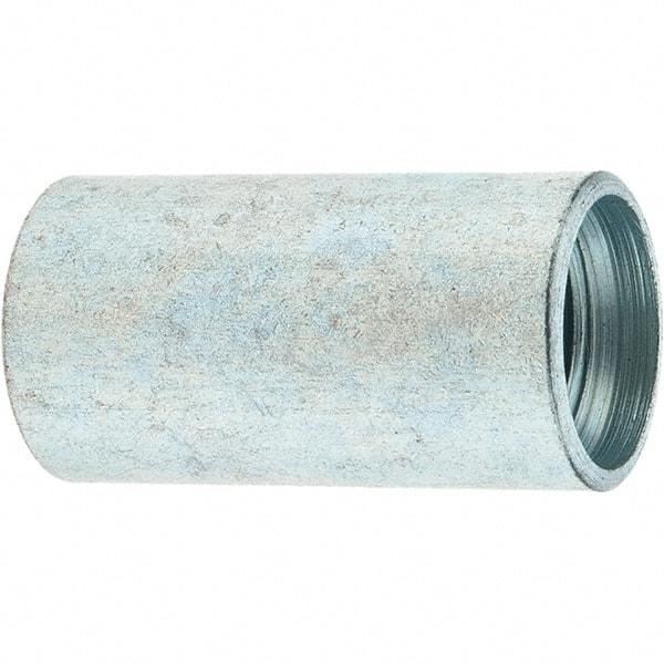 Made in USA - Class 300, 3/8" Galvanized Pipe Coupling - Threaded, Steel - Apex Tool & Supply