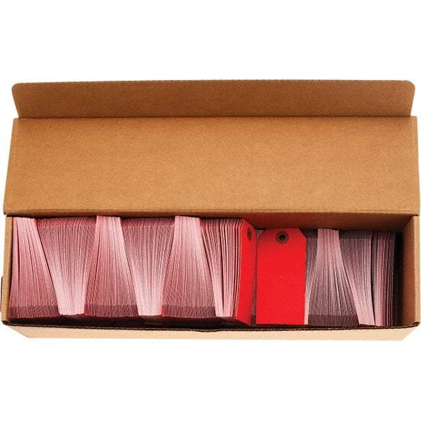 NMC - 1-7/8" High x 3-3/4" Long, Safety & Facility Blank Tag - 1 Side, Red Cardstock - Apex Tool & Supply