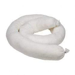 PRO-SAFE - 14 Gal, 4' Long, 3" Diam, Polypropylene Sock - Oil Only, White - Apex Tool & Supply