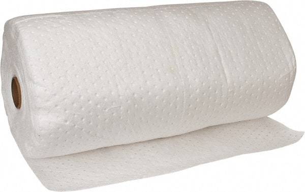 PRO-SAFE - 61 Gal Capacity per Package, Oil Only Roll - 150' Long x 30" Wide, White, Polypropylene - Apex Tool & Supply