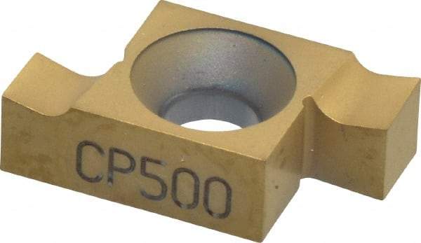 Seco - 10310ER FG Grade CP500, 0.103" Cutting Width Carbide Grooving Insert - 0.103" Max Depth of Cut, Right Hand, TiAlN/TiN Finish - Apex Tool & Supply