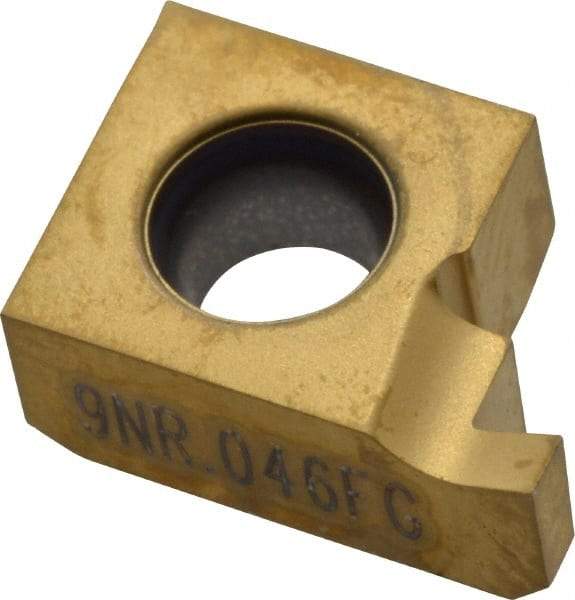 Seco - 0469NR FG Grade CP500, 0.046" Cutting Width Carbide Grooving Insert - 0.046" Max Depth of Cut, Right Hand, TiAlN/TiN Finish - Apex Tool & Supply