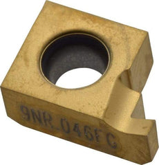 Seco - 0469NR FG Grade CP500, 0.046" Cutting Width Carbide Grooving Insert - 0.046" Max Depth of Cut, Right Hand, TiAlN/TiN Finish - Apex Tool & Supply