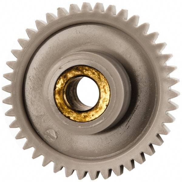 Made in USA - 32 Pitch, 1-5/16" Pitch Diam, 1-3/8" OD, 42 Tooth Spur Gear - 3/16" Face Width, 1/2" Bore Diam, 39/64" Hub Diam, 20° Pressure Angle, Acetal - Apex Tool & Supply
