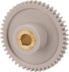 Made in USA - 32 Pitch, 1-1/2" Pitch Diam, 1-9/16" OD, 48 Tooth Spur Gear - 3/16" Face Width, 1/4" Bore Diam, 5/8" Hub Diam, 20° Pressure Angle, Acetal - Apex Tool & Supply