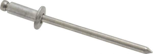 Marson - Button Head Aluminum Open End Blind Rivet - Aluminum Mandrel, 0.126" to 0.187" Grip, 1/4" Head Diam, 0.129" to 0.133" Hole Diam, 0.337" Length Under Head, 1/8" Body Diam - Apex Tool & Supply