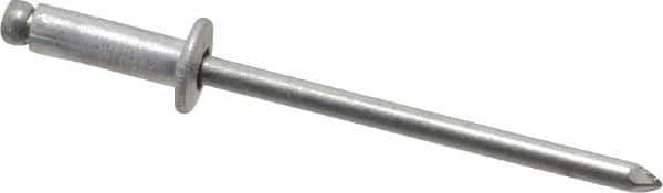 Marson - Button Head Aluminum Open End Blind Rivet - Aluminum Mandrel, 0.188" to 1/4" Grip, 1/4" Head Diam, 0.129" to 0.133" Hole Diam, 0.4" Length Under Head, 1/8" Body Diam - Apex Tool & Supply