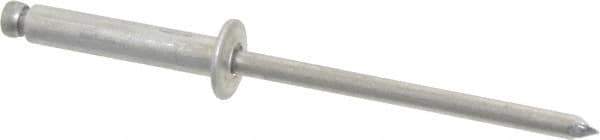 Marson - Button Head Aluminum Open End Blind Rivet - Aluminum Mandrel, 0.376" to 1/2" Grip, 1/4" Head Diam, 0.129" to 0.133" Hole Diam, 0.65" Length Under Head, 1/8" Body Diam - Apex Tool & Supply