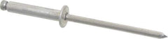Marson - Button Head Aluminum Open End Blind Rivet - Aluminum Mandrel, 0.376" to 1/2" Grip, 1/4" Head Diam, 0.129" to 0.133" Hole Diam, 0.65" Length Under Head, 1/8" Body Diam - Apex Tool & Supply